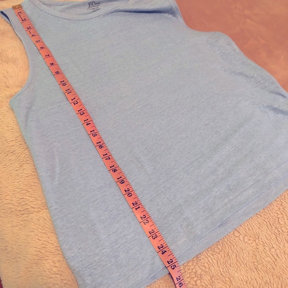 NWT J Crew Tank Linen Blue Mist Sz Large - Picture 5 of 7